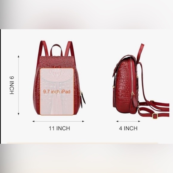 PIJUSHI Crocodile Leather Backpack Purse for Women Crocodile bag